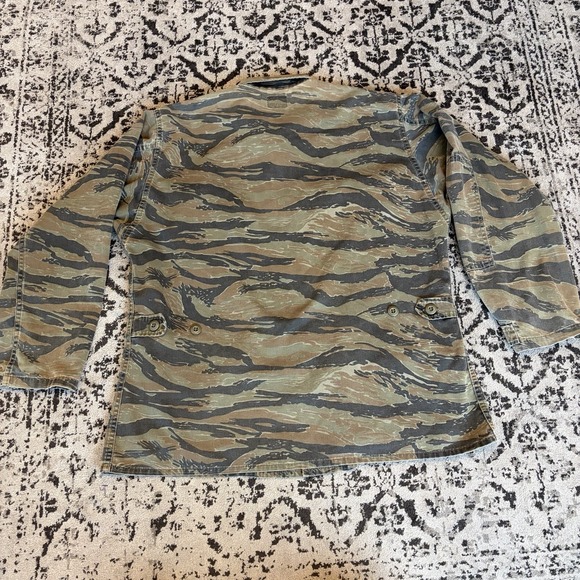 80s Tiger Stripe Camo Military Field Jacket Men's Medium Green Camouflage VTG - Picture 10 of 11